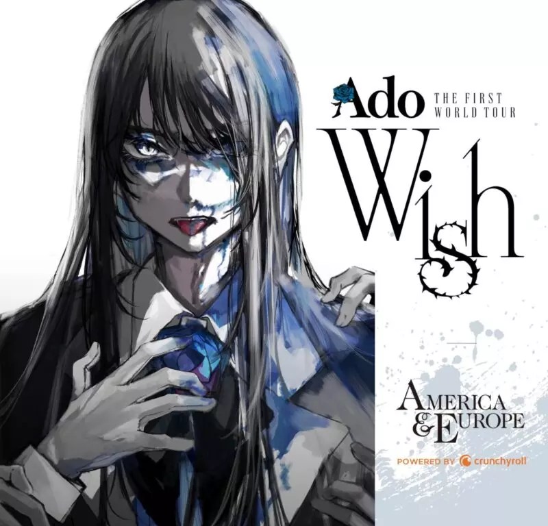 Arte oficial da turnê mundial “Wish” de Ado, desenvolvida pela Crunchyroll