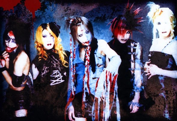 Sessão Vidoll (2002). Da esquerda para a direita: Yukine, Rame, Jui, Tero, Ayano